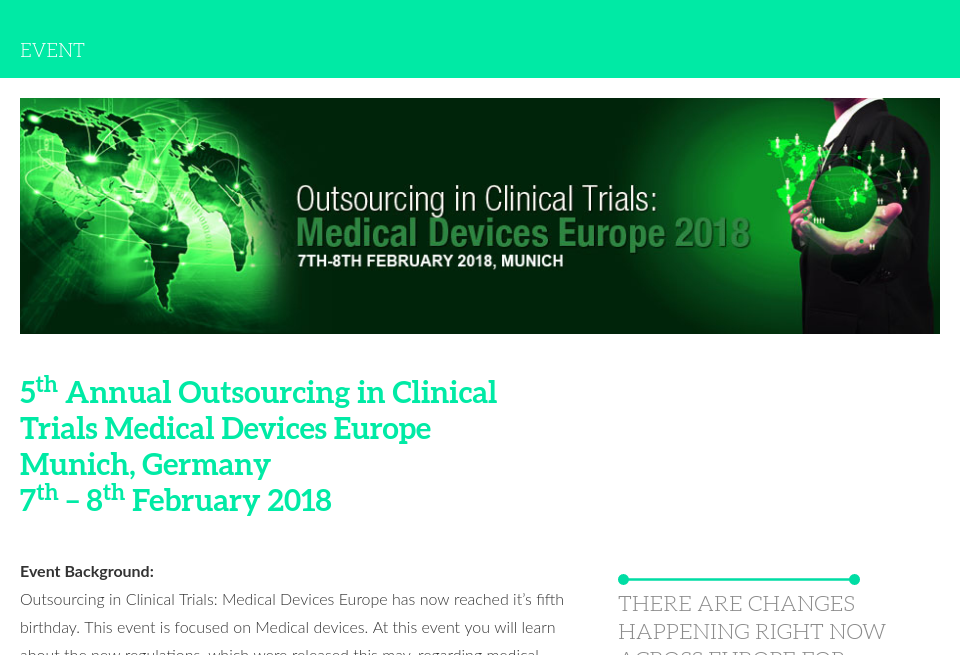 Outsourcing In Clinical Trials Medical Devices Europe 2018 Medical