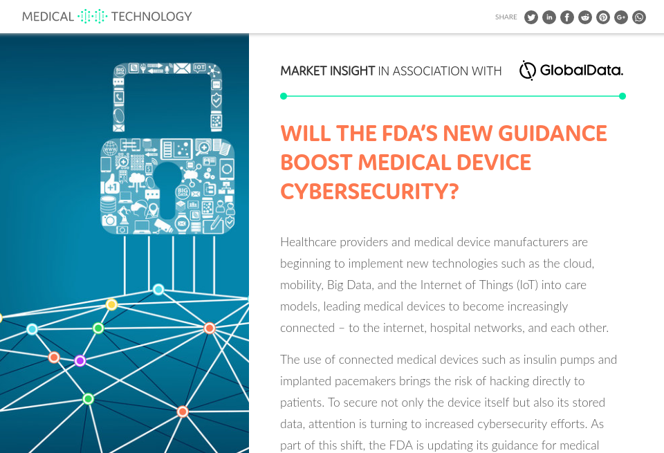 Will Fdas New Guidance Boost Medical Device Cybersecurity Medical
